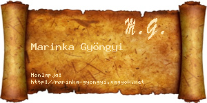 Marinka Gyöngyi névjegykártya