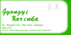 gyongyi marinka business card