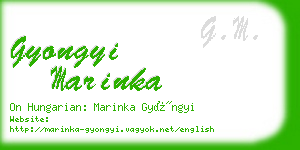 gyongyi marinka business card